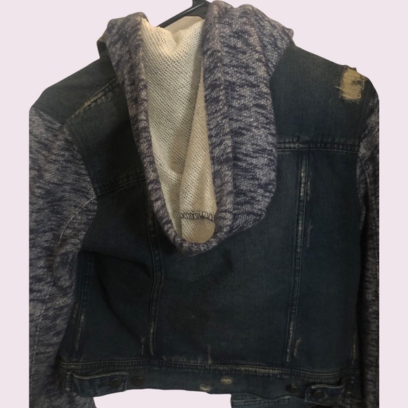 Free People Jean Jacket with Sweatshirt Accents - Picture 3 of 8